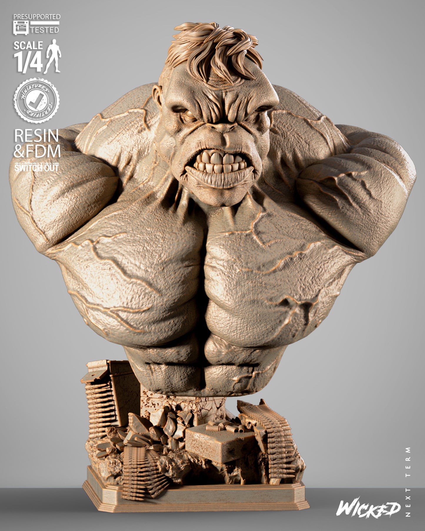 Wicked Marvel Hulk 1:4 2025 Portrait Bust Sculpture