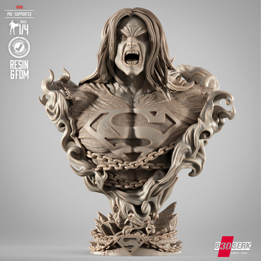 Super man Long Hair Dark Nights Portrait Bust Figure Sculpture