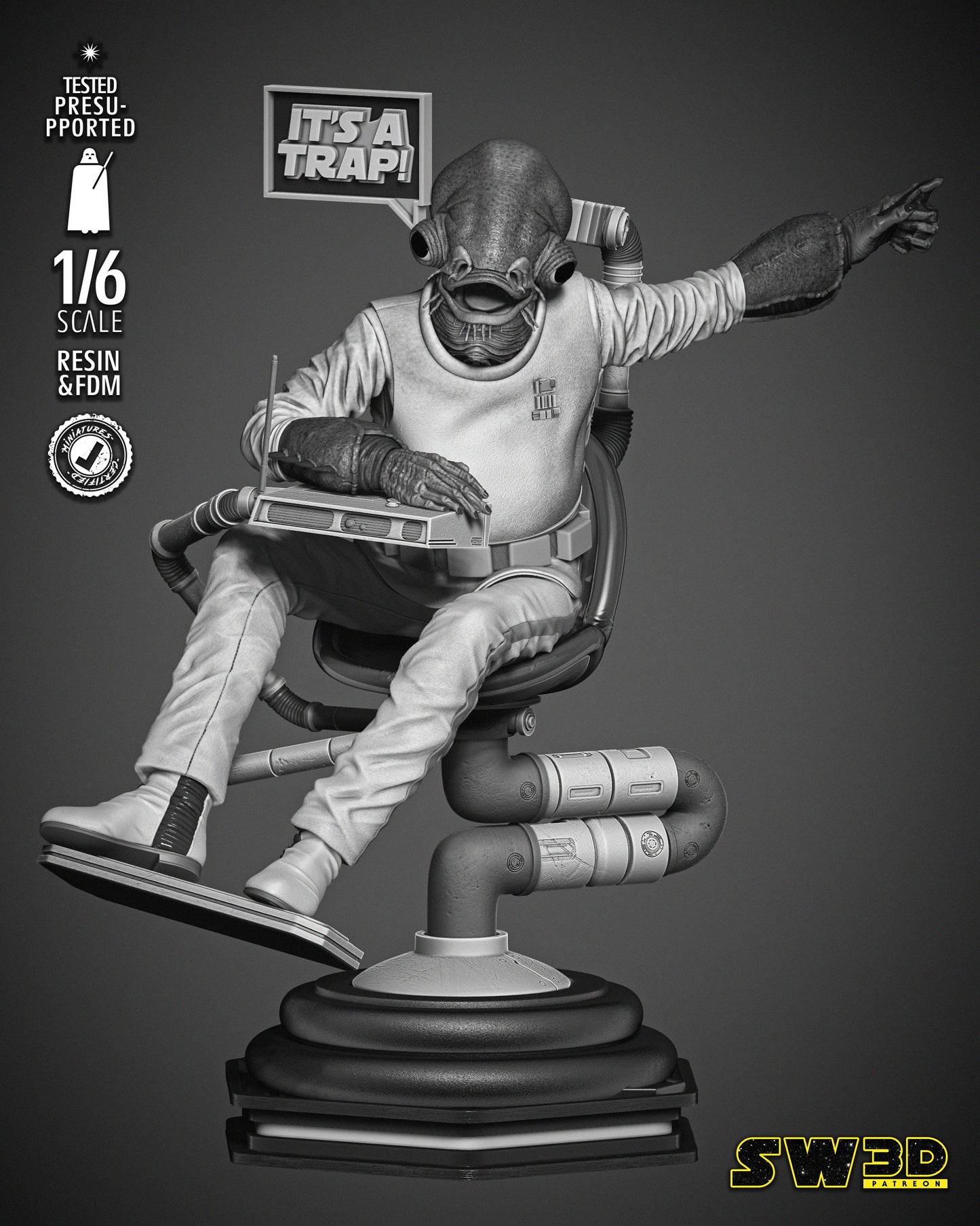Ackbar Admiral Sculpture - Star Wars 3D Models