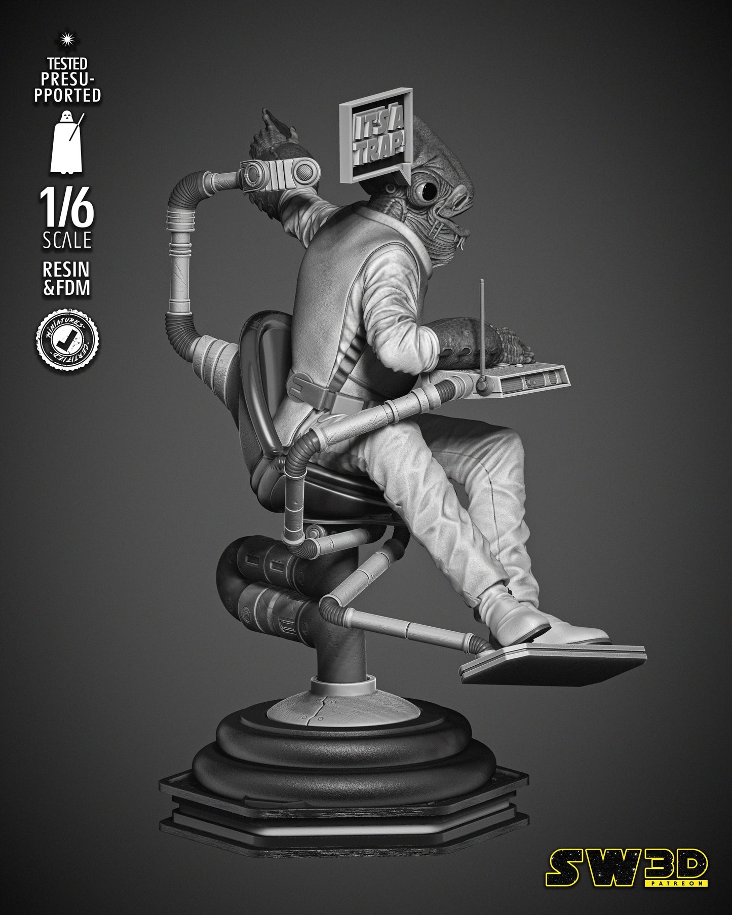 Ackbar Admiral Sculpture - Star Wars 3D Models