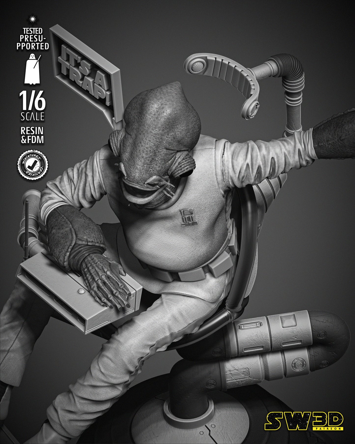 Ackbar Admiral Sculpture - Star Wars 3D Models