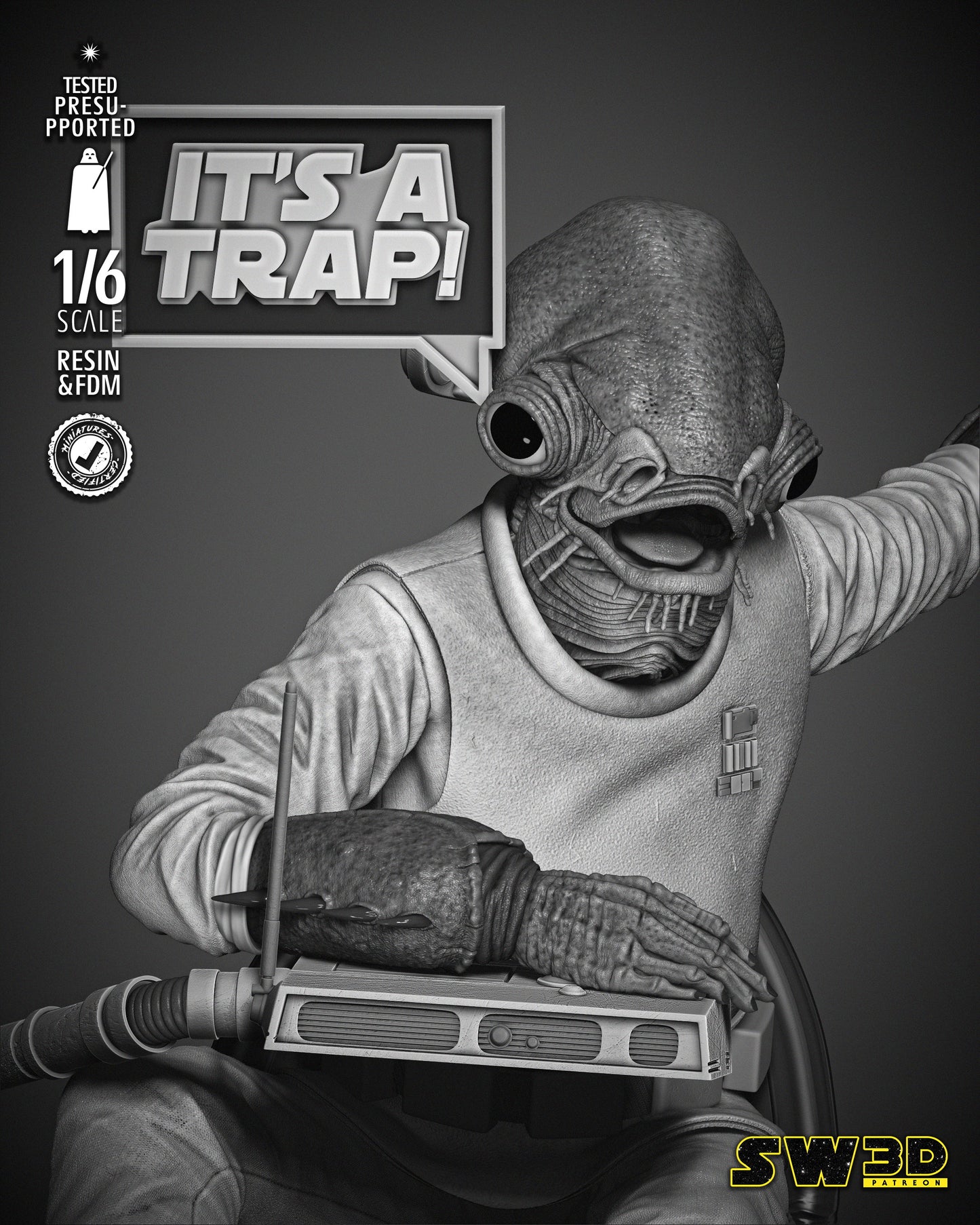 Ackbar Admiral Sculpture - Star Wars 3D Models
