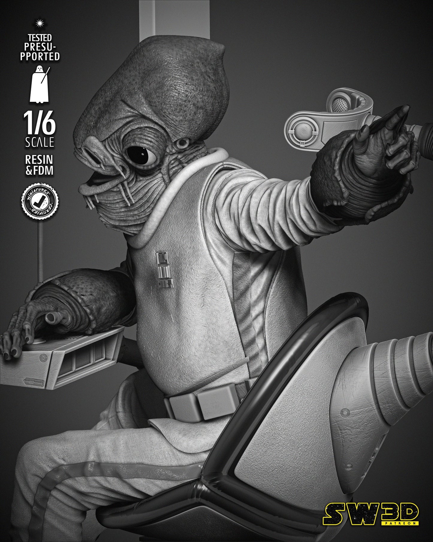 Ackbar Admiral Sculpture - Star Wars 3D Models