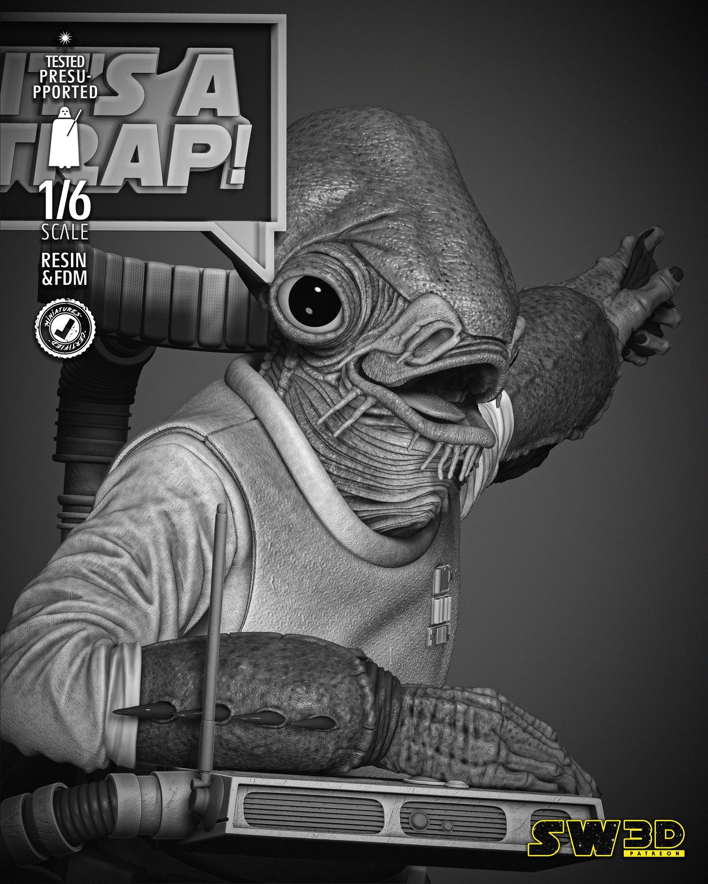 Ackbar Admiral Sculpture - Star Wars 3D Models