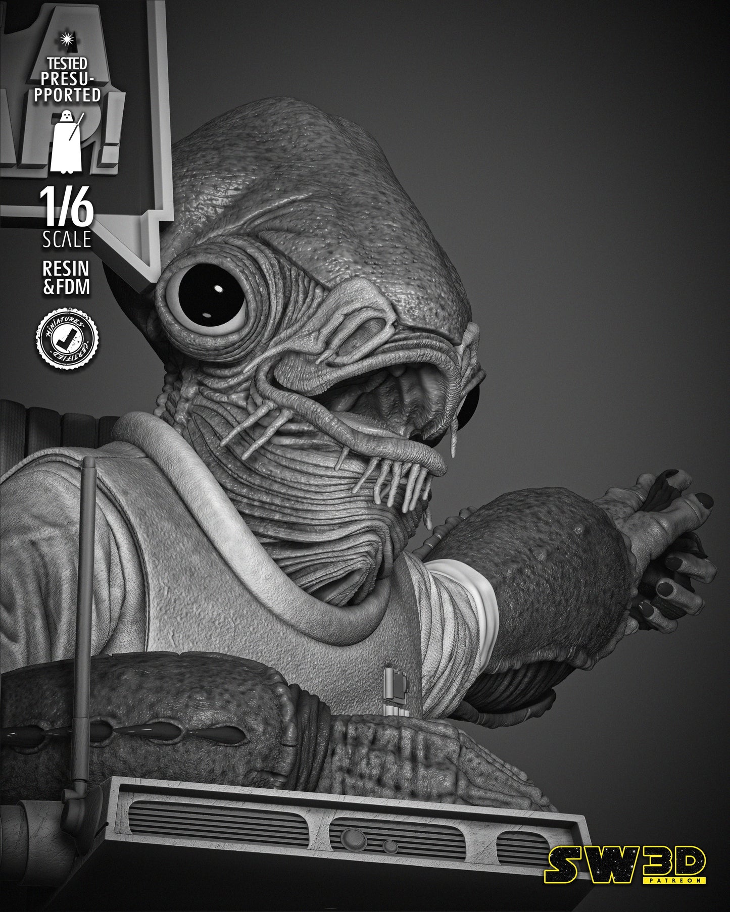 Ackbar Admiral Sculpture - Star Wars 3D Models