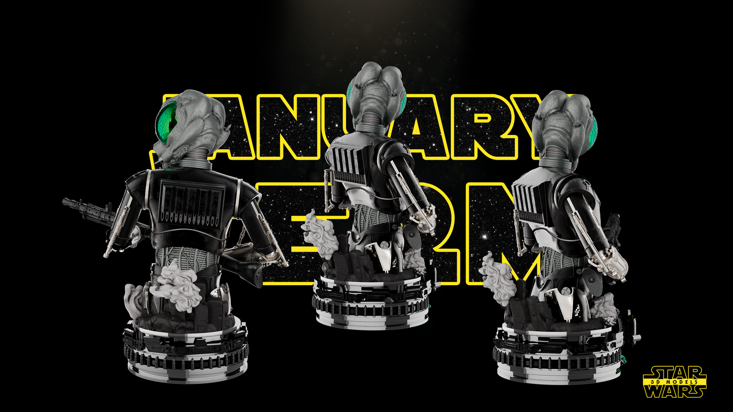 4-LOM Bust Sculpture - Star Wars 3D Models