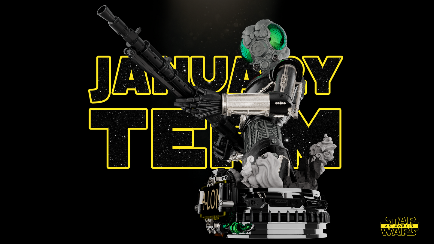 4-LOM Bust Sculpture - Star Wars 3D Models