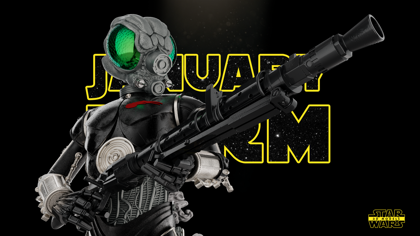 4-LOM Bust Sculpture - Star Wars 3D Models
