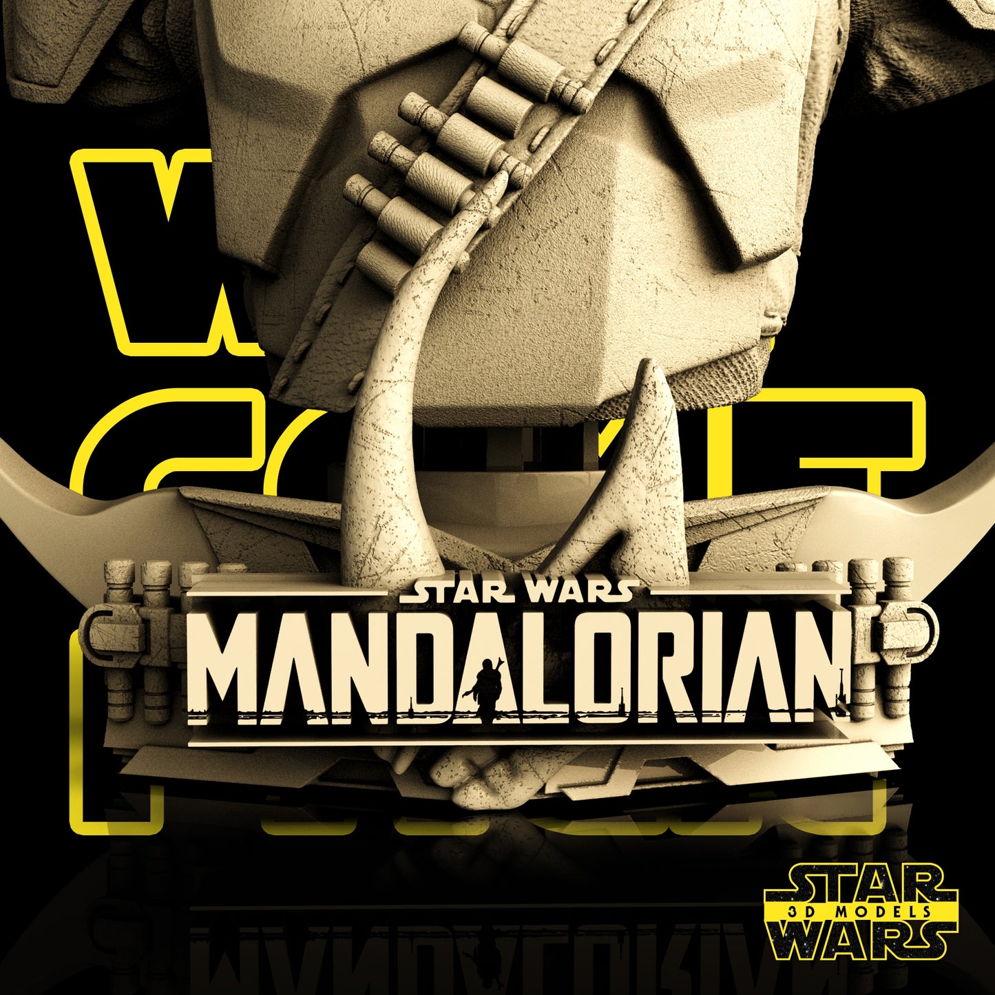 Mandalorian Bust Sculpture - Star Wars 3D Models