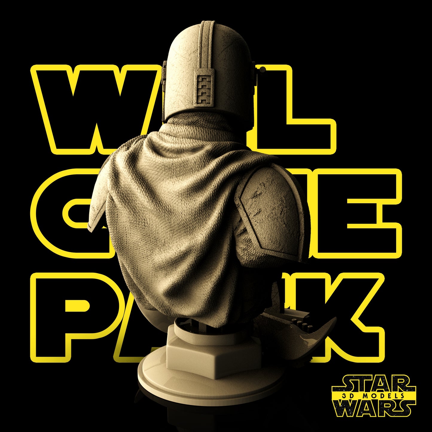 Mandalorian Bust Sculpture - Star Wars 3D Models