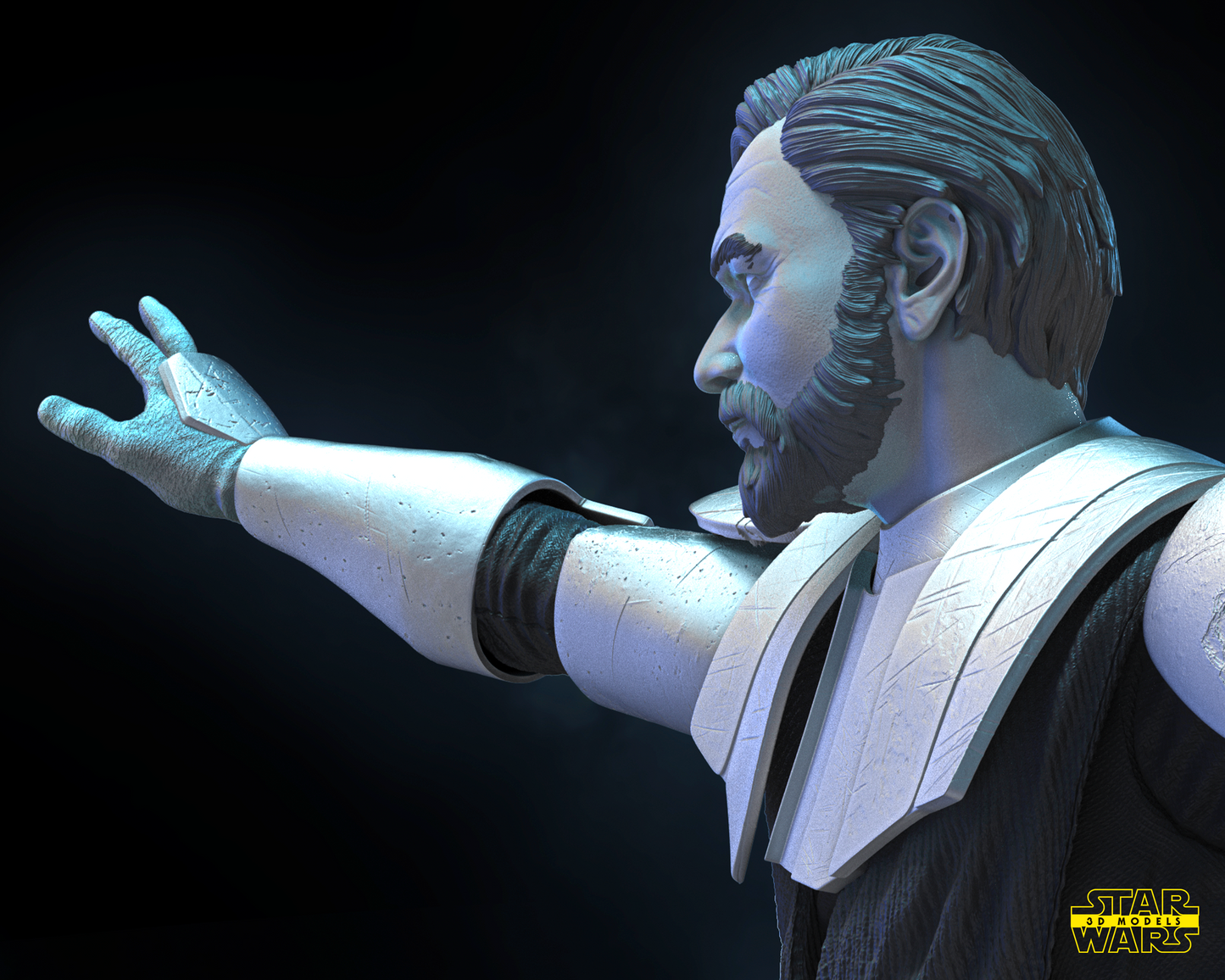 Obi Wan Kenobi (Clone Wars) Bust Sculpture - Star Wars 3D Models