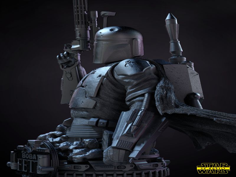Aurra Sing Bust Sculpture - Star Wars 3D Models